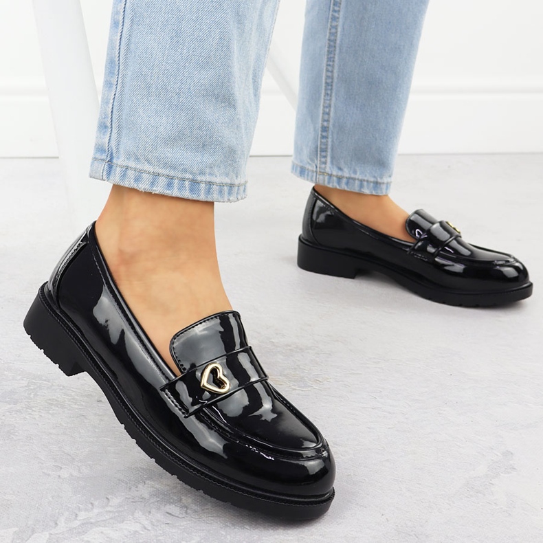 S.Barski Moccasins Women's Lacquered Shoes Black S. Barski HY51-379 svart 2