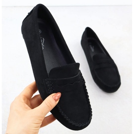 Moccasins Women's Black Evento 7673 Kvinnors mocka skor svart 1