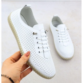 Läder kvinnors öppnaworkskor gled vit filippo dp6140 2