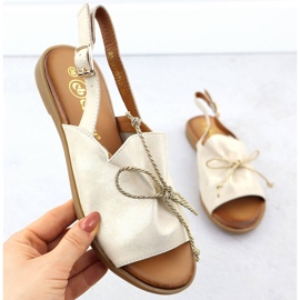 Cambell Kvinnors lädersandaler Camell SZ00657 gyllene 1