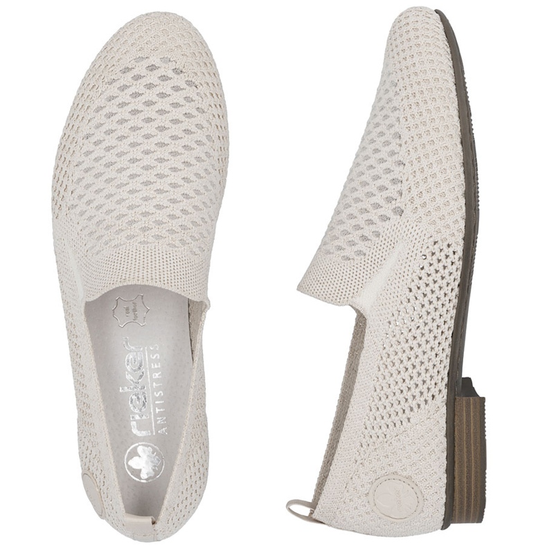 Kvinnors textilskor Openwork Beige Rieker 51969-90 2