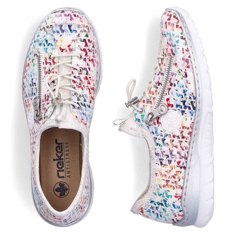 Kvinnors sportskor Openwork White Rieker L3252-90 vit 1