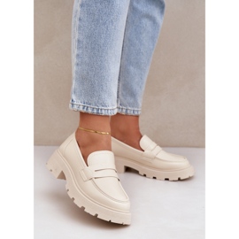 Eko-lädermockasiner för kvinnor, ljusbeige 2