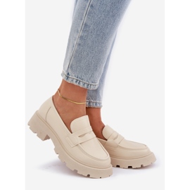 Eko-lädermockasiner för kvinnor, ljusbeige 1