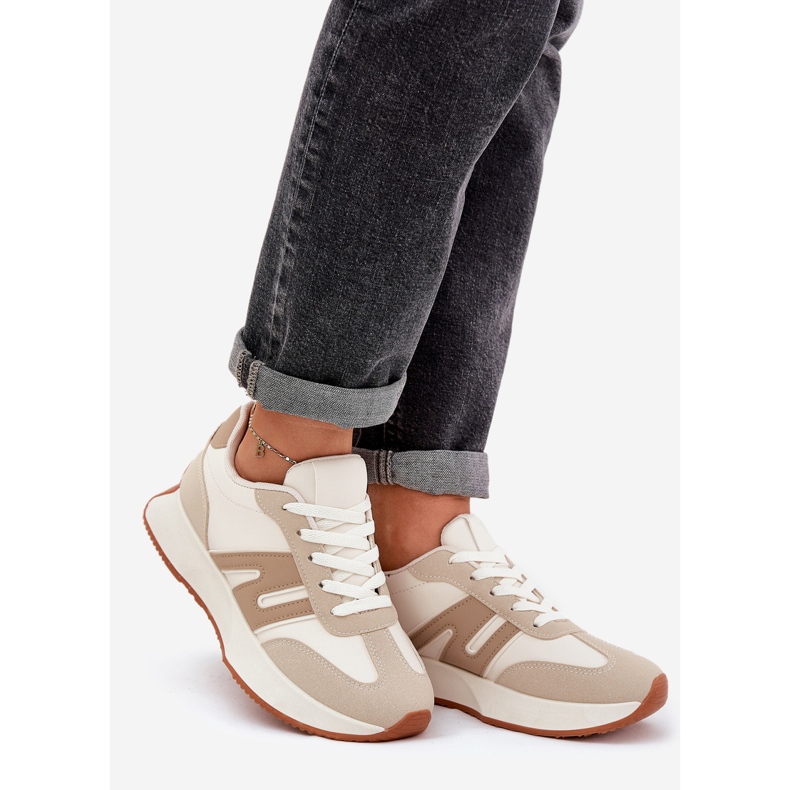 Sportskor för kvinnor på plattformen, Beige 1