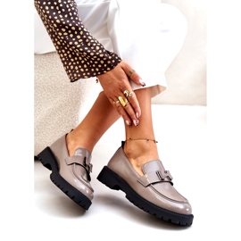 Vinceza lackerade kvinnors loafers 62187 beige-gray 4