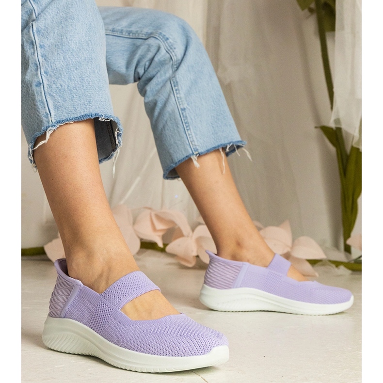 Violetta kvinnors sneakers på en pressad sula purpur 1