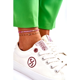 Kvinnors Cross Jeans Tyg Sneakers LL2R4043 Vit 4