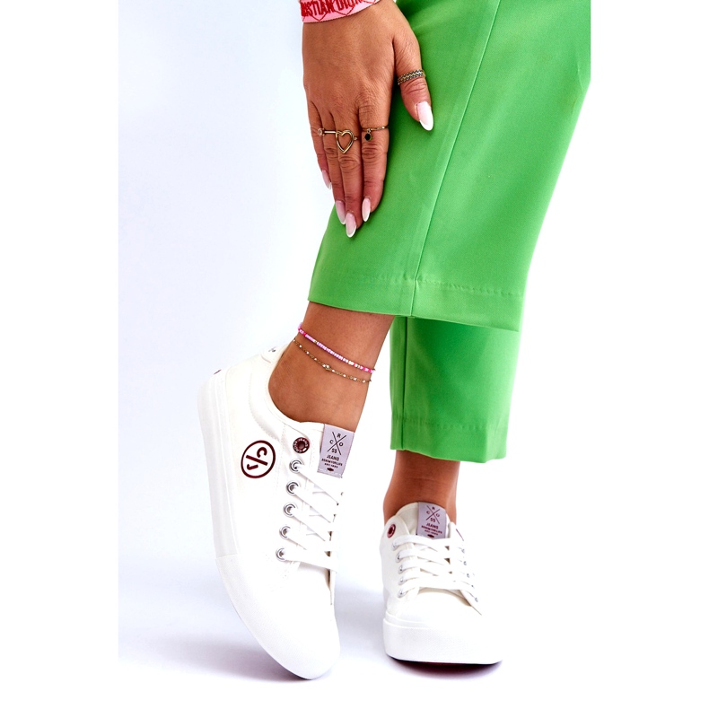 Kvinnors Cross Jeans Tyg Sneakers LL2R4043 Vit 3