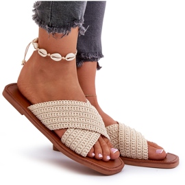 Kvinnors flip flops av Big Star NN274078 Beige 4