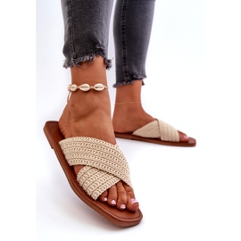Kvinnors flip flops av Big Star NN274078 Beige 2