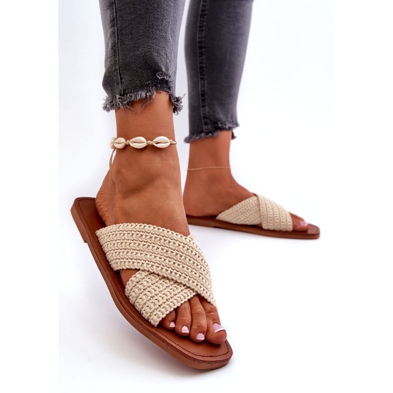 Kvinnors flip flops av Big Star NN274078 Beige 2