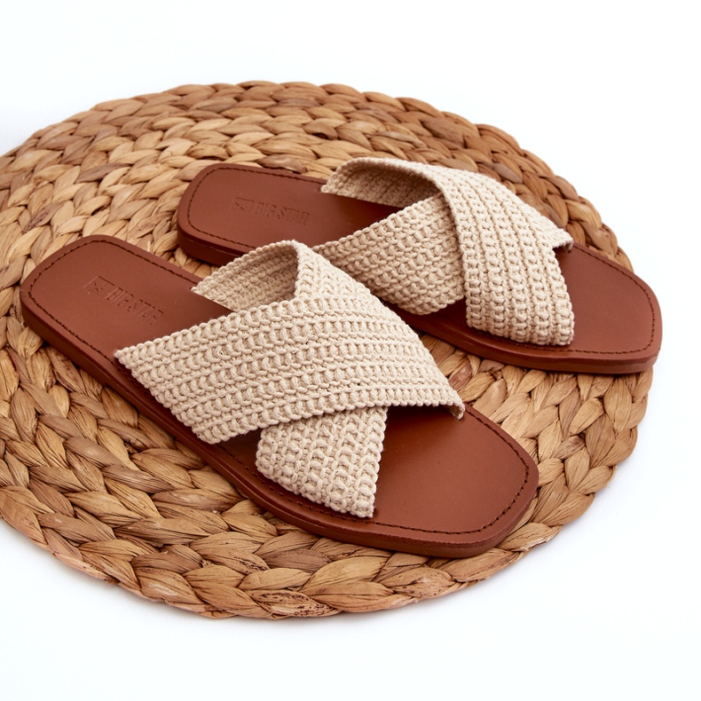 Kvinnors flip flops av Big Star NN274078 Beige 1