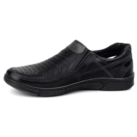 Olivier Herrläder loafers för sommaren 602 svart 1