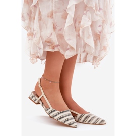 Kvinnors ballerinor med spetsiga näsor med en delikat beige klackar 1