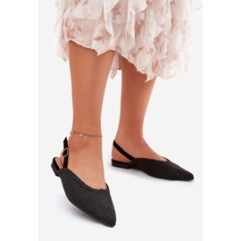 Ballerinas med fläta och spetsiga tår svarta 4