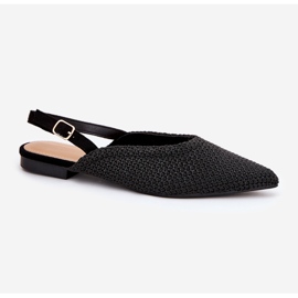 Ballerinas med fläta och spetsiga tår svarta 3