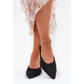 Ballerinas med fläta och spetsiga tår svarta 5