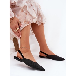 Ballerinas med fläta och spetsiga tår svarta 7