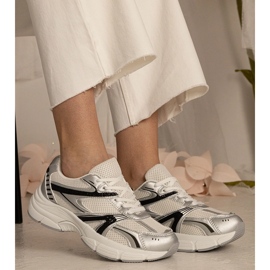 Silver sneakers kvinnors sport med glitter silver- 2