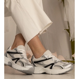 Silver sneakers kvinnors sport med glitter silver- 3