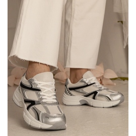 Silver sneakers kvinnors sport med glitter silver- 7