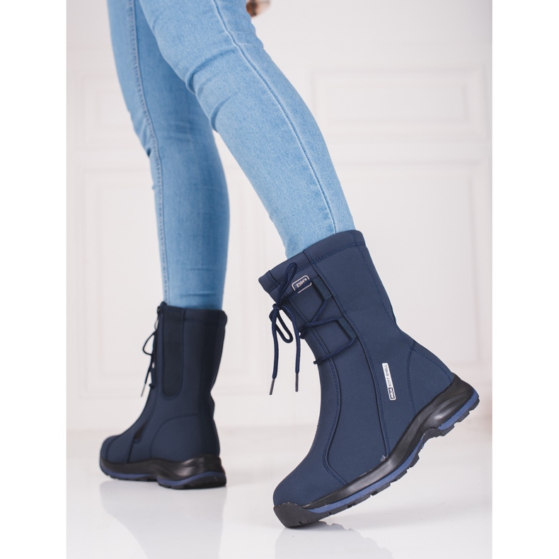 Vandringsskor för kvinnor med en DK fårskinnsrock blå 2