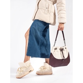 Seastar Beige snökängor för kvinnor med tjock sula 1