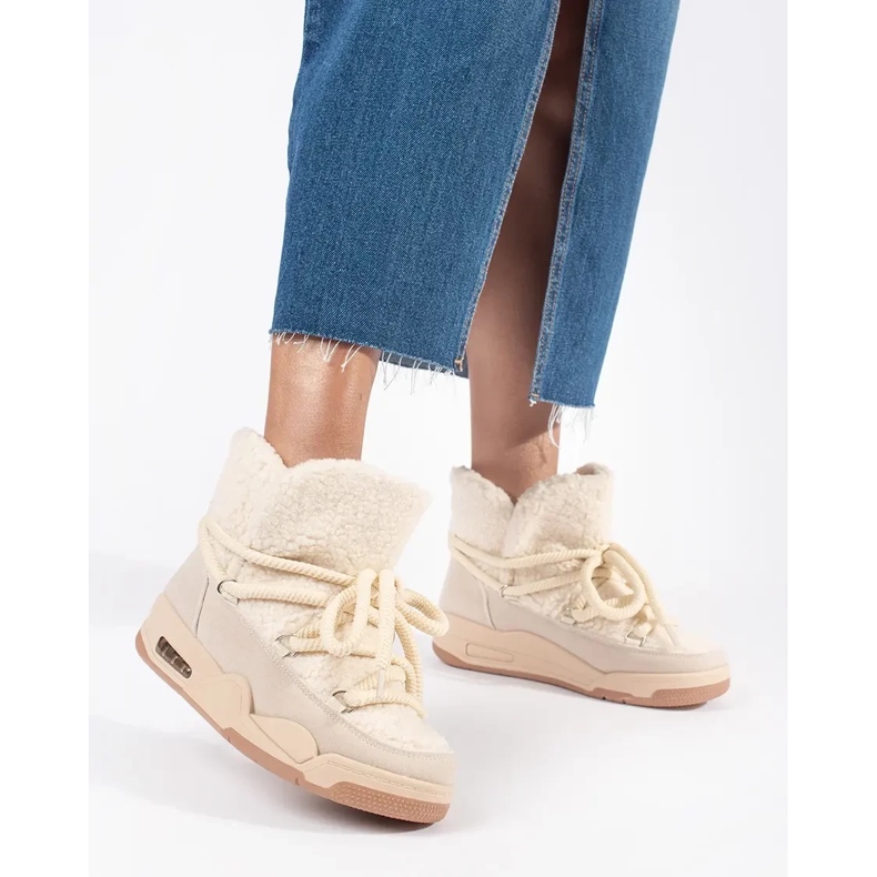 Seastar Beige snökängor för kvinnor med tjock sula 2