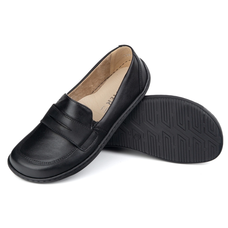 Olivier Barfota eleganta kvinnors minimalistiska läder loafers 1280 svart ansikte 1