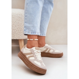 Kvinnors sneakers på plattformen Dark Beige 2