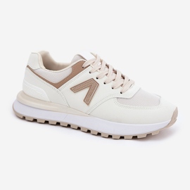 Kvinnors sportskor med Eco Leather Beige 4