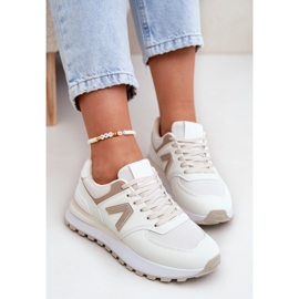 Kvinnors sportskor med Eco Leather Beige 8