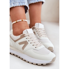 Kvinnors sportskor med Eco Leather Beige 9