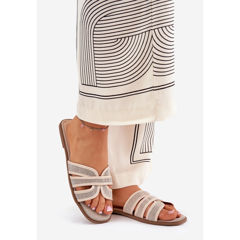 Klassisk kvinnors platt beige 1