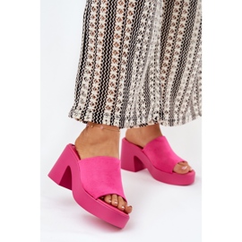 Kvinnors flip flops på pelaren och plattformen fuchsia rosa 2