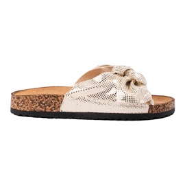 Bekväma flipflops med rosett gyllene 2