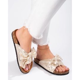 Bekväma flipflops med rosett gyllene 1