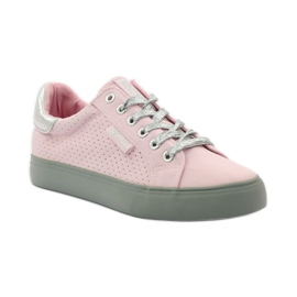 Big star 274054 bundna sneakers grå rosa 1
