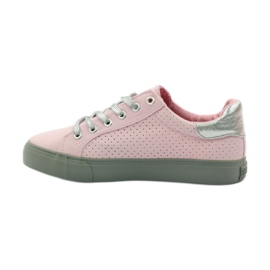 Big star 274054 bundna sneakers grå rosa 2