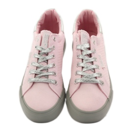 Big star 274054 bundna sneakers grå rosa 4