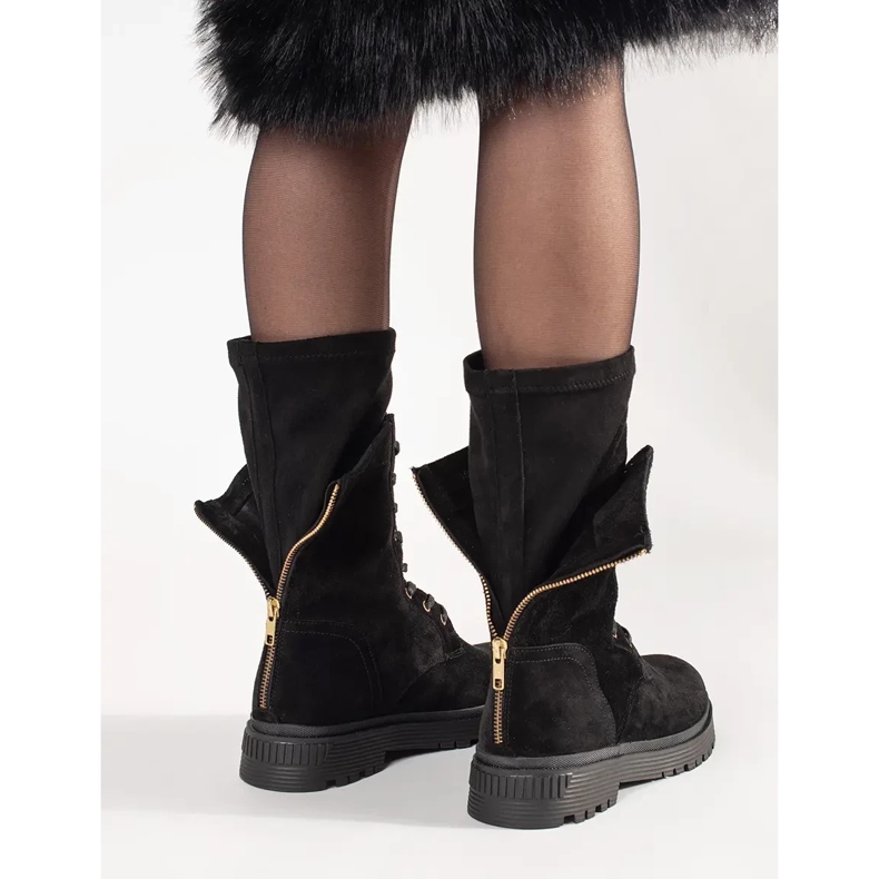 ARTIKER Höga läderarbetare svart 2