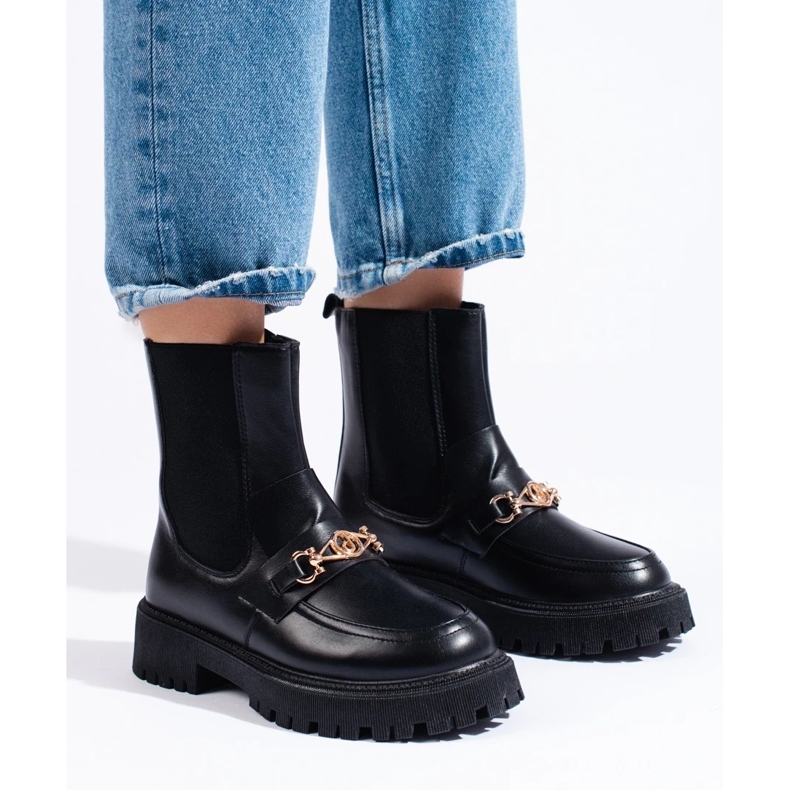 Slip-on påsar på plattformen svart 2