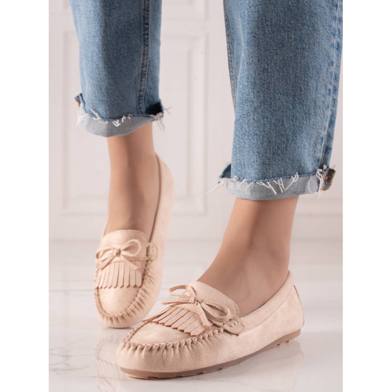 Loafers Med En Rosett beige 2