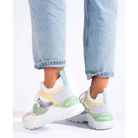 Färgglada Slip-On Sneakers vit 1