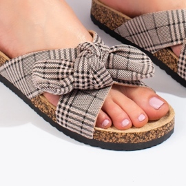 W. Potocki Casual tofflor med rosett beige 1