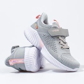 Vico barns genombrutna ljusgrå sneakers 1