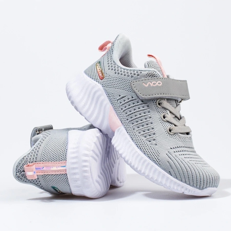 Vico barns genombrutna ljusgrå sneakers 1