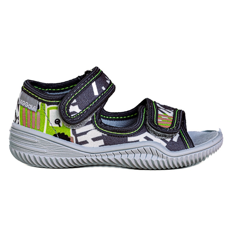 Pojktofflor Viggami Ignaś druk grå 1