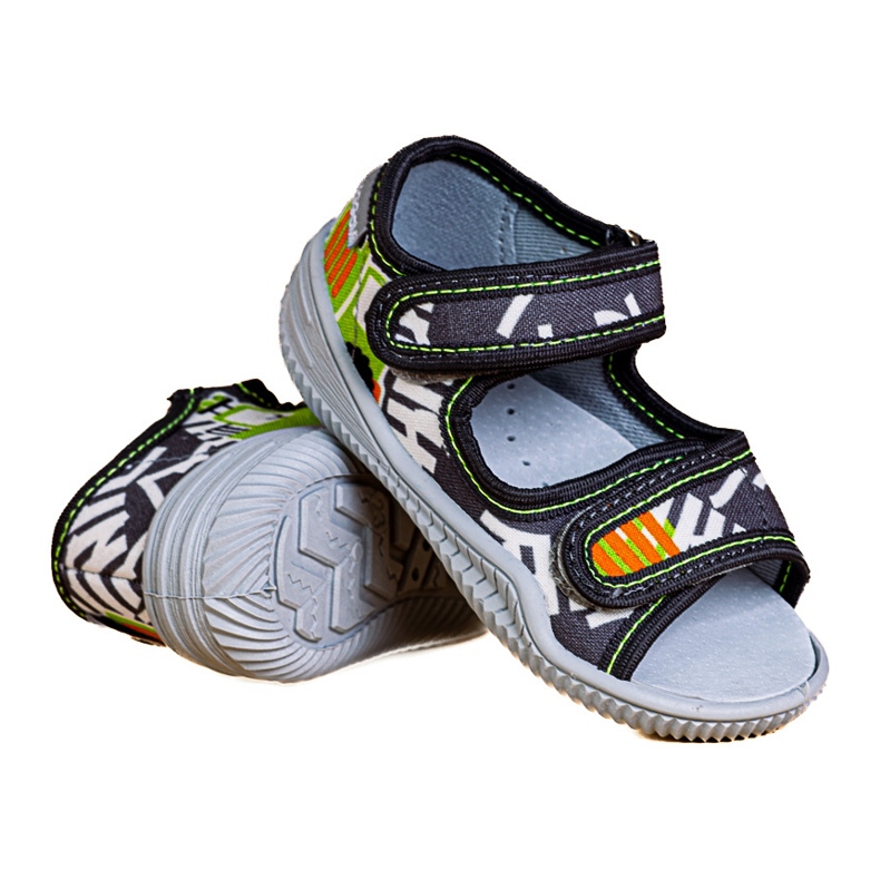 Pojktofflor Viggami Ignaś druk grå 2